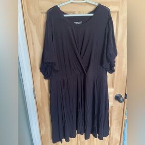 Torrid black twist front mid dress size 5